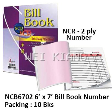 Bill Book NCR 6" x 7" 2ply NCB6702