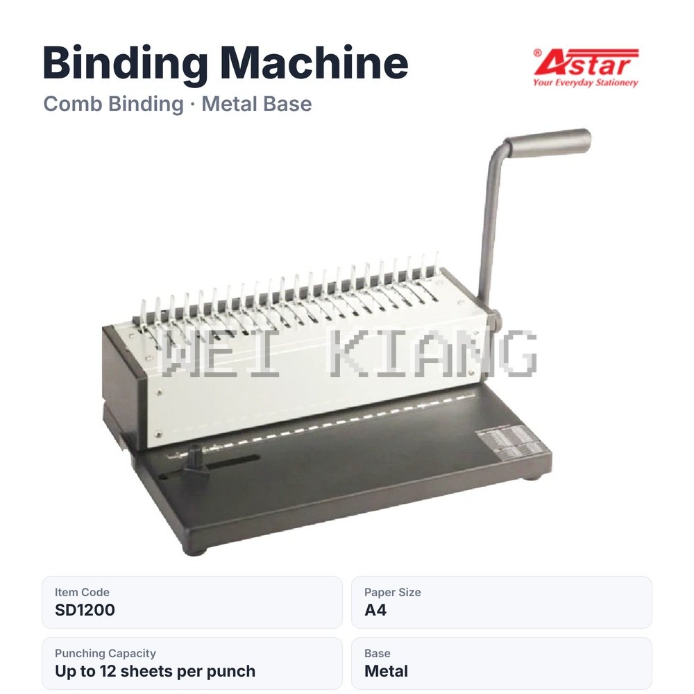 Binding Machine A4 Metal - SD1200 Astar
