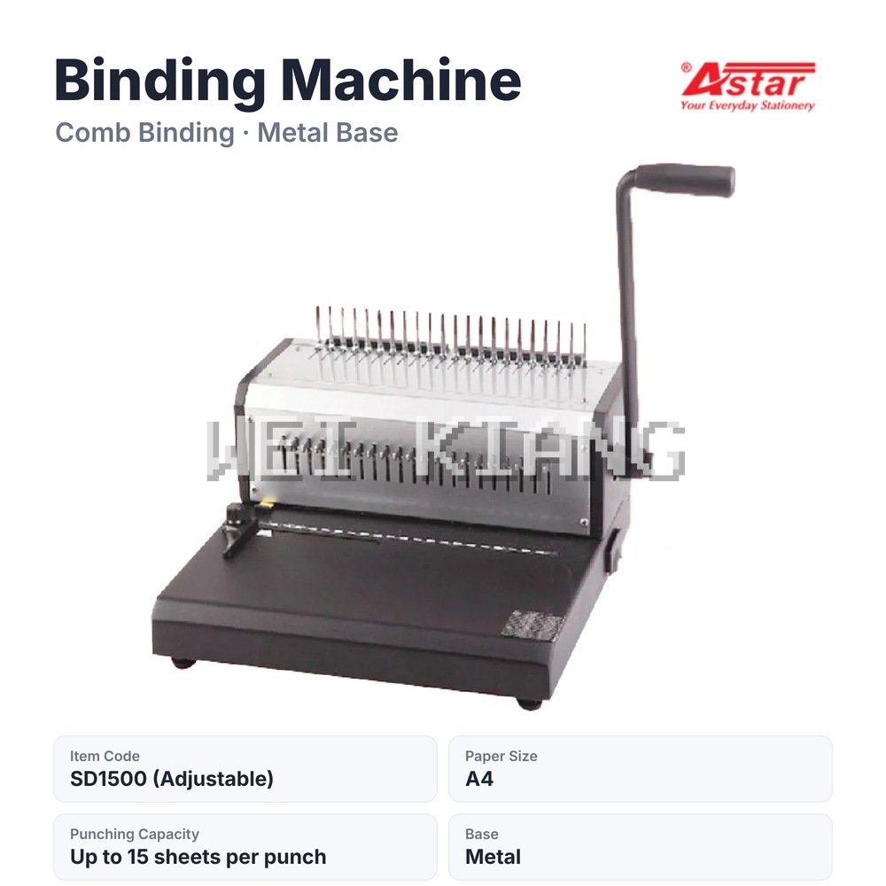Binding Machine A4 Metal Adjustable - SD1500 Astar