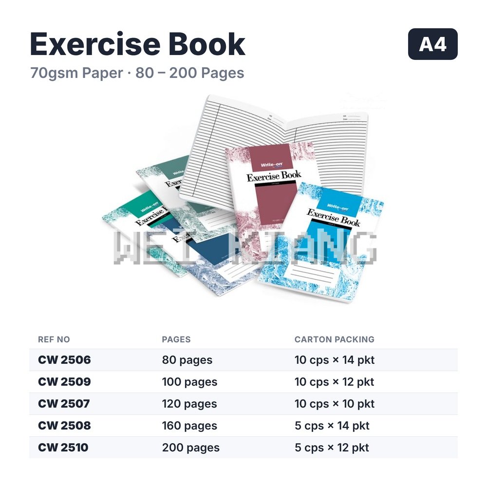 WriteOn A4 Exercise Book 2506-2510