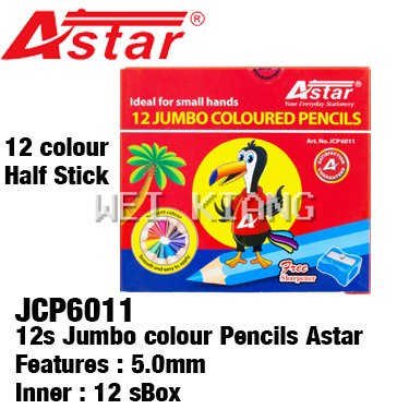 12 Half Jumbo Colour Pencils JCP6011 Astar