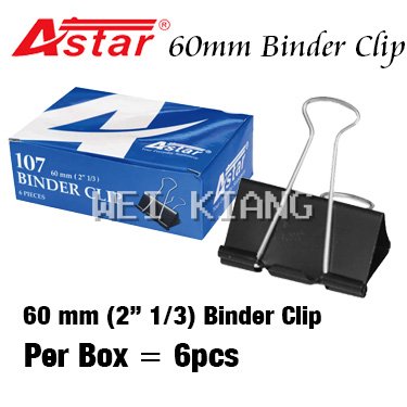 Binder Clip 60mm 2-1/3" - 107 - 6's