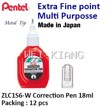 Correction Pen 18ml Metal Tip ZLC1S6-W Pentel